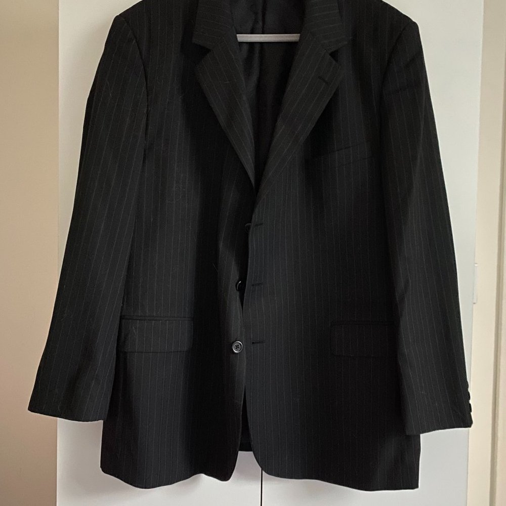 Black Pinstriped Suit - Midtown Man